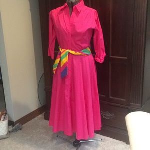 Hot pink shirt dress. Size 12